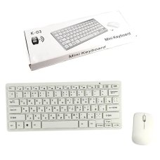 Комплект бездротовий клавіатура та миша Mini Keyboard K03 білий