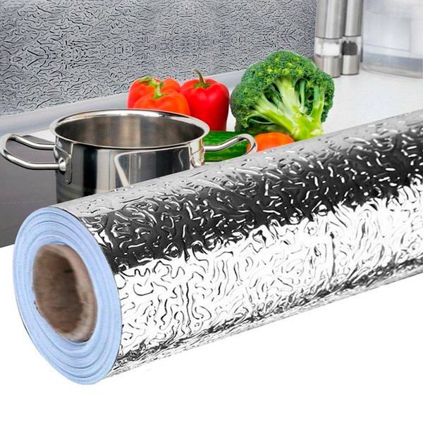 / Плівка кухонна, самоклеюча, маслостійка, для кухні, 60смх5м, срібний