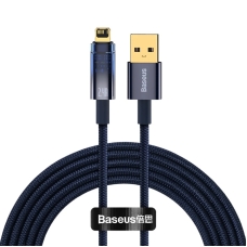 Кабель USB/Apple Lightning 2 м Baseus Explorer Auto Power-Off 2.4 А синій