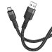 Кабель USB/Type-C 1.2 м HOCO U110 3 A чорний з сірим