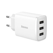 Зарядний блок живлення 3хUSB Baseus Compact Charger 17 W 5 V 3.4 А білий