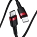 Кабель Type-C /Apple Lightning 1 м Baseus Cafule 18 Вт 2.4 А чорний з червоним