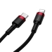 Кабель Type-C /Apple Lightning 1 м Baseus Cafule 18 Вт 2.4 А чорний з червоним