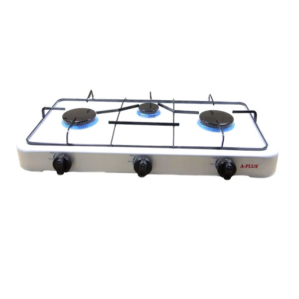 /Газова настільна портативна плита на 3 конфорки А-Плюс 2107, білий