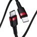 Кабель Type-C /Apple Lightning 1 м Baseus Cafule 18 Вт 2.4 А чорний з червоним