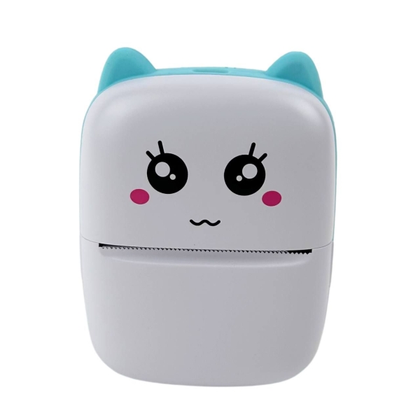 Дитячий портативний міні-принтер білий з блакитним