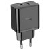 Зарядний блок живлення 2хType-C HOCO N35 Streamer 45 W чорний