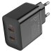 Зарядний блок живлення 2хType-C HOCO N35 Streamer 45 W чорний