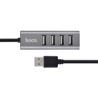 USB-хаб зовнішній 4 порти HOCO HB1 0.8 м сірий