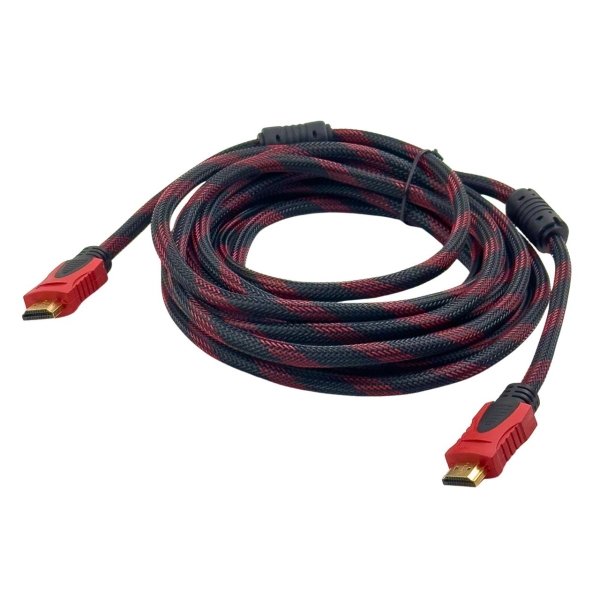 Кабель HDMI/HDMI 5 м чорний з червоним