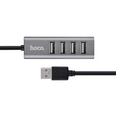 USB-хаб зовнішній 4 порти HOCO HB1 0.8 м сірий
