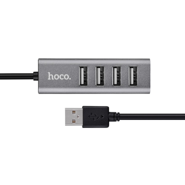 USB-хаб зовнішній 4 порти HOCO HB1 0.8 м сірий