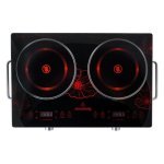 Настільна електроплита інфрачервона 2 конфорки Crownberg CB-1327 4000 Вт чорний зі сріблястим