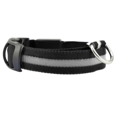 Нашийник текстильний з підсвіткою для собак XL 55 см від батарейки чорний