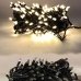/ Світлодіодна гірлянда-нитка чорний дріт 200 LED Xmas 15 м 8 режимів теплий білий / Світлодіодна гірлянда-нитка чорний дріт 200 LED Xmas 15 м 8 режимів теплий білий