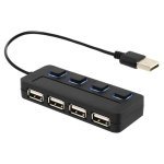 USB-хаб зовнішній 4 порти з вимикачами 0.15 м чорний