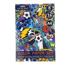 Папір кольоровий А4 16 шт MAXI MX05280-03 різнобарвний
