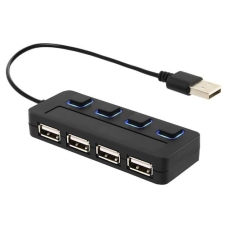 USB-хаб зовнішній 4 порти з вимикачами 0.15 м чорний