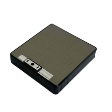Портсигар на 20 сигарет 1-117 з USB запальничкою метал чорний
