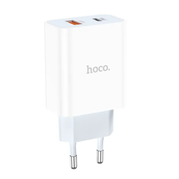 Зарядний блок живлення USB+Type-C HOCO C97A 20 W 12 V 1.67 A білий
