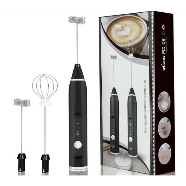 Міксер-шейкер ручний Milk Frother AN-69 8 Вт 3 швидкості чорний
