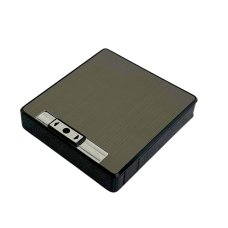 Портсигар на 20 сигарет 1-117 з USB запальничкою метал чорний
