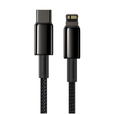 Кабель Type-C/Apple Lightning 2 м Baseus Tungsten 20 Вт чорний