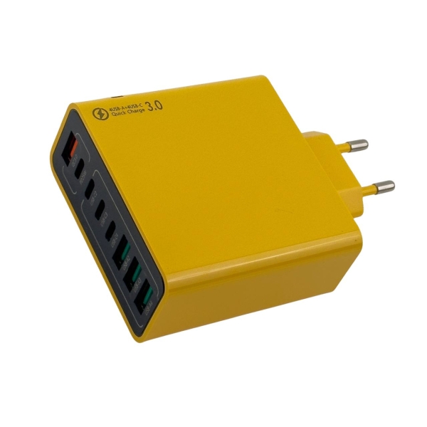 Зарядний блок живлення 8хUSB YEU88 65 W 3 А жовтий
