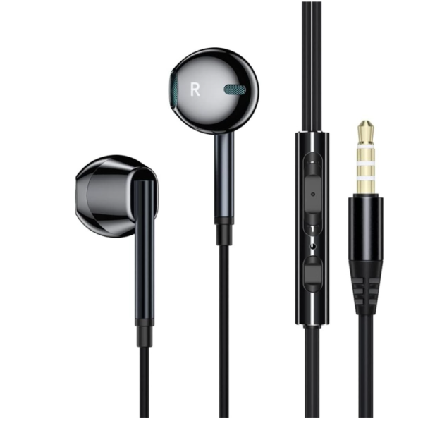 Навушники дротові вкладки Essager M15 AUX з мікрофоном чорний