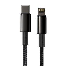 Кабель Type-C/Apple Lightning 2 м Baseus Tungsten 20 Вт чорний