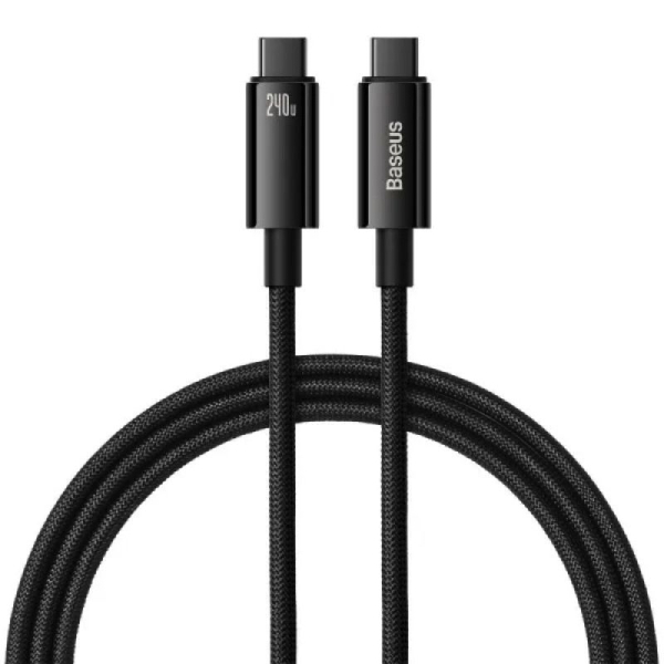 Кабель Baseus Tungsten Gold Fast Charging Data Cable Type-C to Type-C 240W 2m Black new