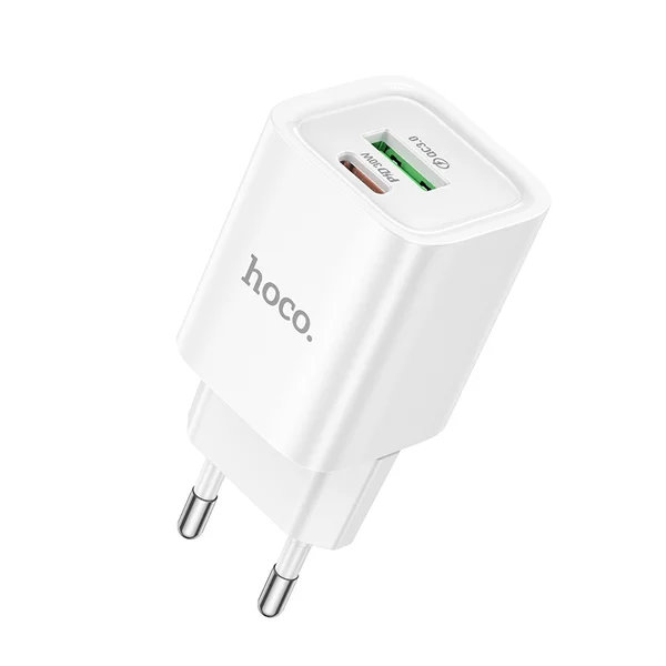 Зарядний блок живлення USB+Type-C HOCO C149A Charm 30 W 12 V 2.5 A білий