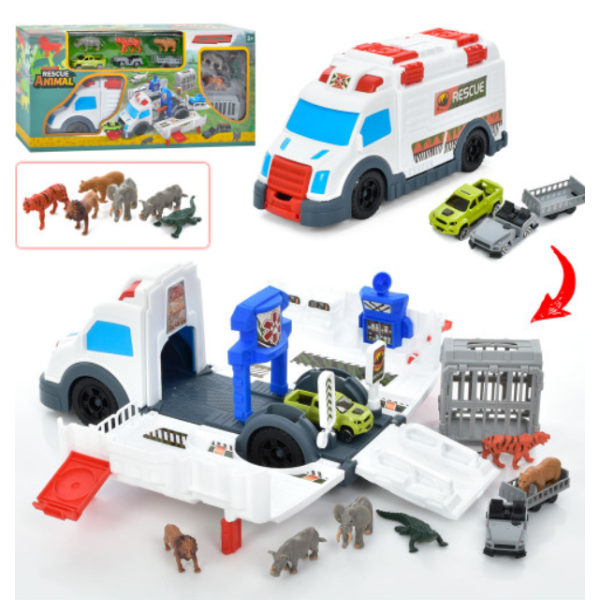 Набір з транспортом SY9936 (9шт) швидка допомога 30см new