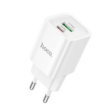 Зарядний блок живлення USB+Type-C HOCO C149A Charm 30 W 12 V 2.5 A білий