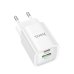 Зарядний блок живлення USB+Type-C HOCO C149A Charm 30 W 12 V 2.5 A білий