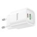 Зарядний блок живлення USB+Type-C HOCO C149A Charm 30 W 12 V 2.5 A білий