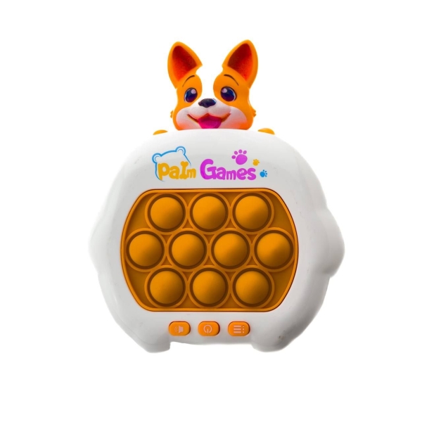 Іграшка-приставка Поп-Іт Собачка 281В електронна білий з помаранчевим