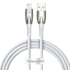 Кабель USB/Apple Lightning 1 м Baseus Glimmer 2.4 А білий