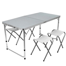 Стіл складаний для пікніка Grand Picnic 120 x 60 см 4 стільці сірий