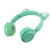 Навушники дитячі бездротові накладні MZ-08M LED MP3 Bluetooth з вушками зелений Навушники дитячі бездротові накладні MZ-08M LED MP3 Bluetooth з вушками зелений