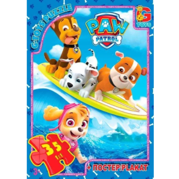 Пазли класичні 35 елементів G-Toys PW0817 Щенячий патруль з постером