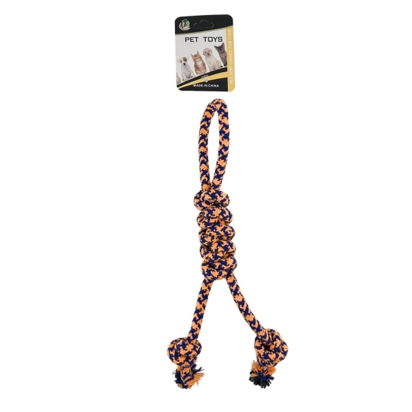 Жувальна іграшка для собак Канат 648 32 см синій з помаранчевим