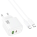 Зарядний пристрій з кабелем Type-C+USB/Type-C 1 м HOCO CS55A Surplus 30 W 5 V 3 А білий