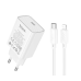 Зарядний пристрій з кабелем Type-C/Apple Lightning 1 м HOCO C143A Benefit 20 W 5 V 3 A білий