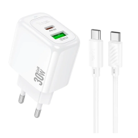 МЗП HOCO CS55A Surplus PD30W+QC3.0 charger set(C to C) White new