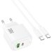 Зарядний пристрій з кабелем Type-C+USB/Type-C 1 м HOCO CS55A Surplus 30 W 5 V 3 А білий