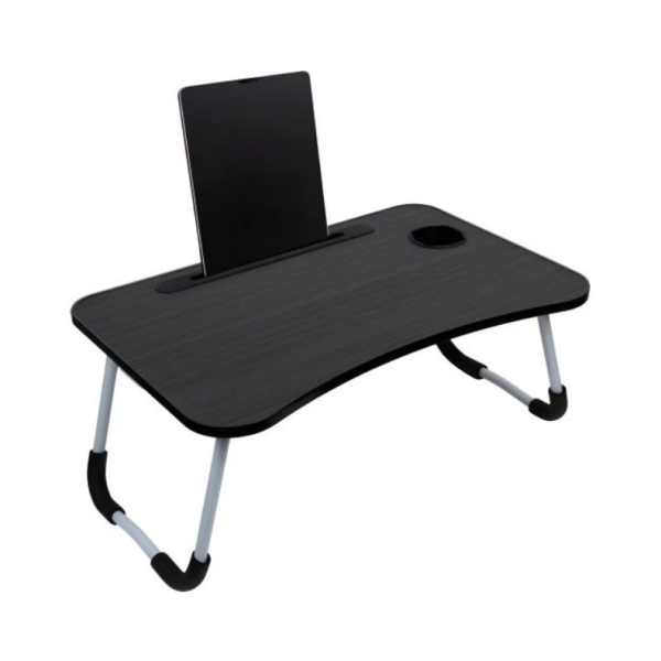 Столик для сніданку складаний переносний 60 х 40 х 30 см чорне дерево