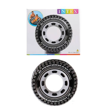 Надувне коло Шина INTEX 56268NP з ручками 114 см чорний