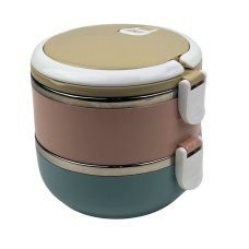 Ланч-бокс двосекційний металевий Empire EM3515 Граф різнобарвний