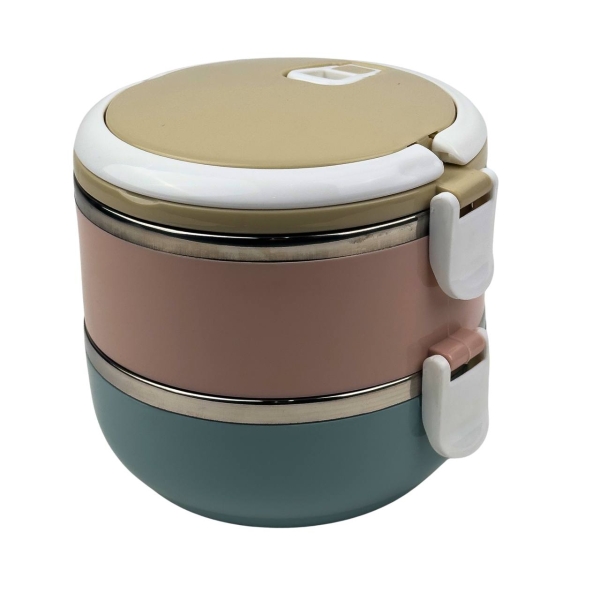 Ланч-бокс двосекційний металевий Empire EM3515 Граф різнобарвний